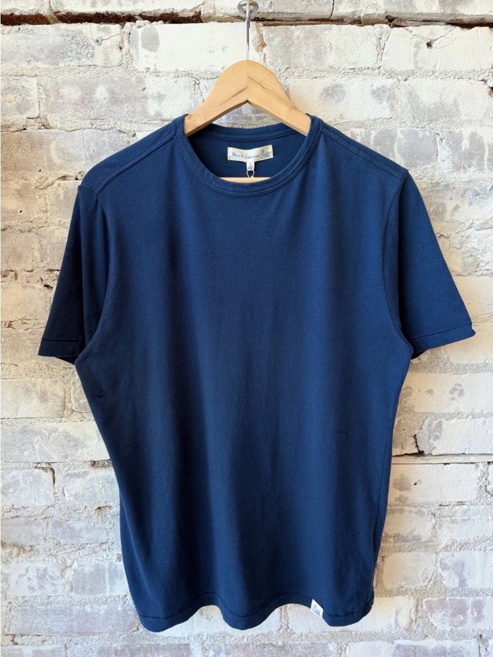 Men's Short Sleeve Crewneck T-Shirt in dark indigo Pima cotton